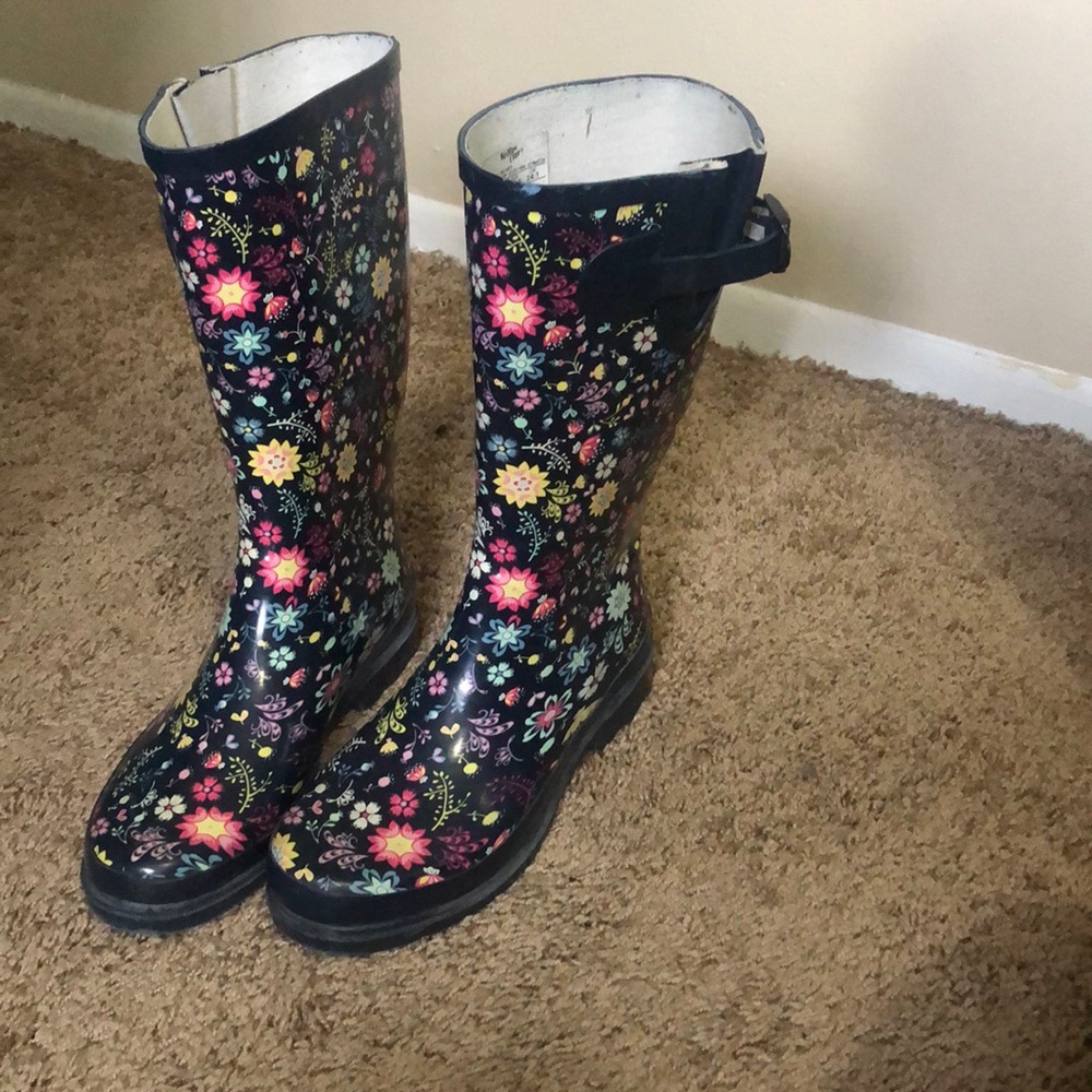 Floral Rain Boots